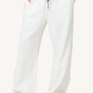 Kerri Rosenthal Weekend Barb - Women's White Wide-Leg Lounge Pants